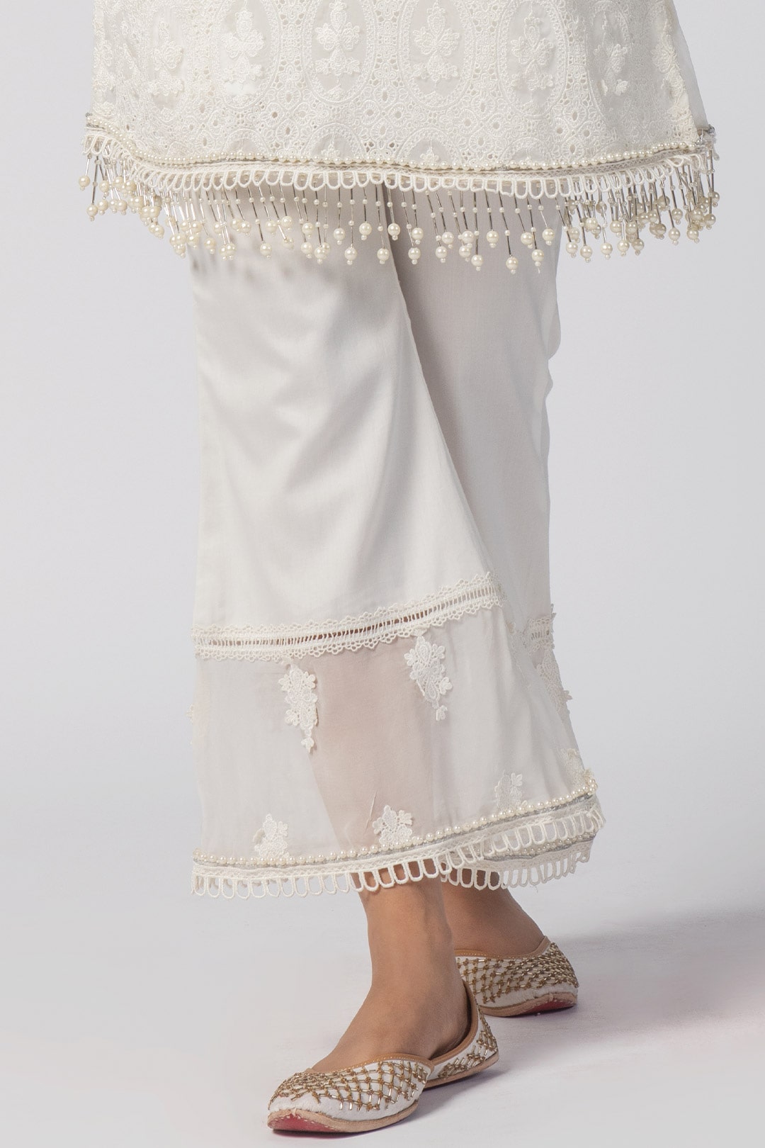 Mulmul Tencel Luxe Organza Savannah Kurta Off White With Supima Cotton Savannah Pant