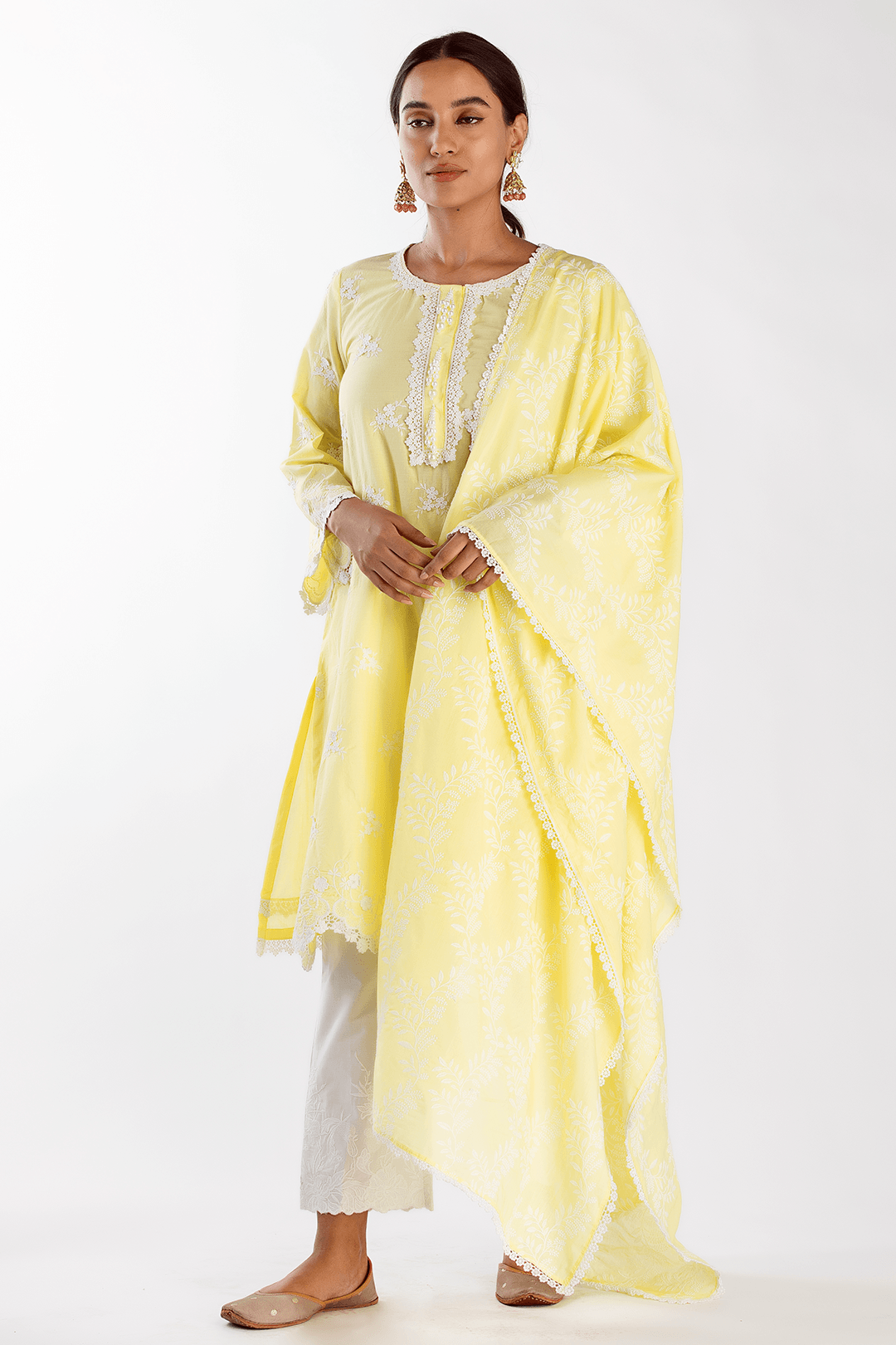 Mulmul Cotton Stella Yellow Kurta