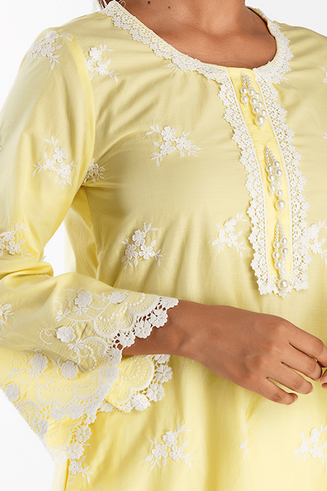 Mulmul Cotton Stella Yellow Kurta