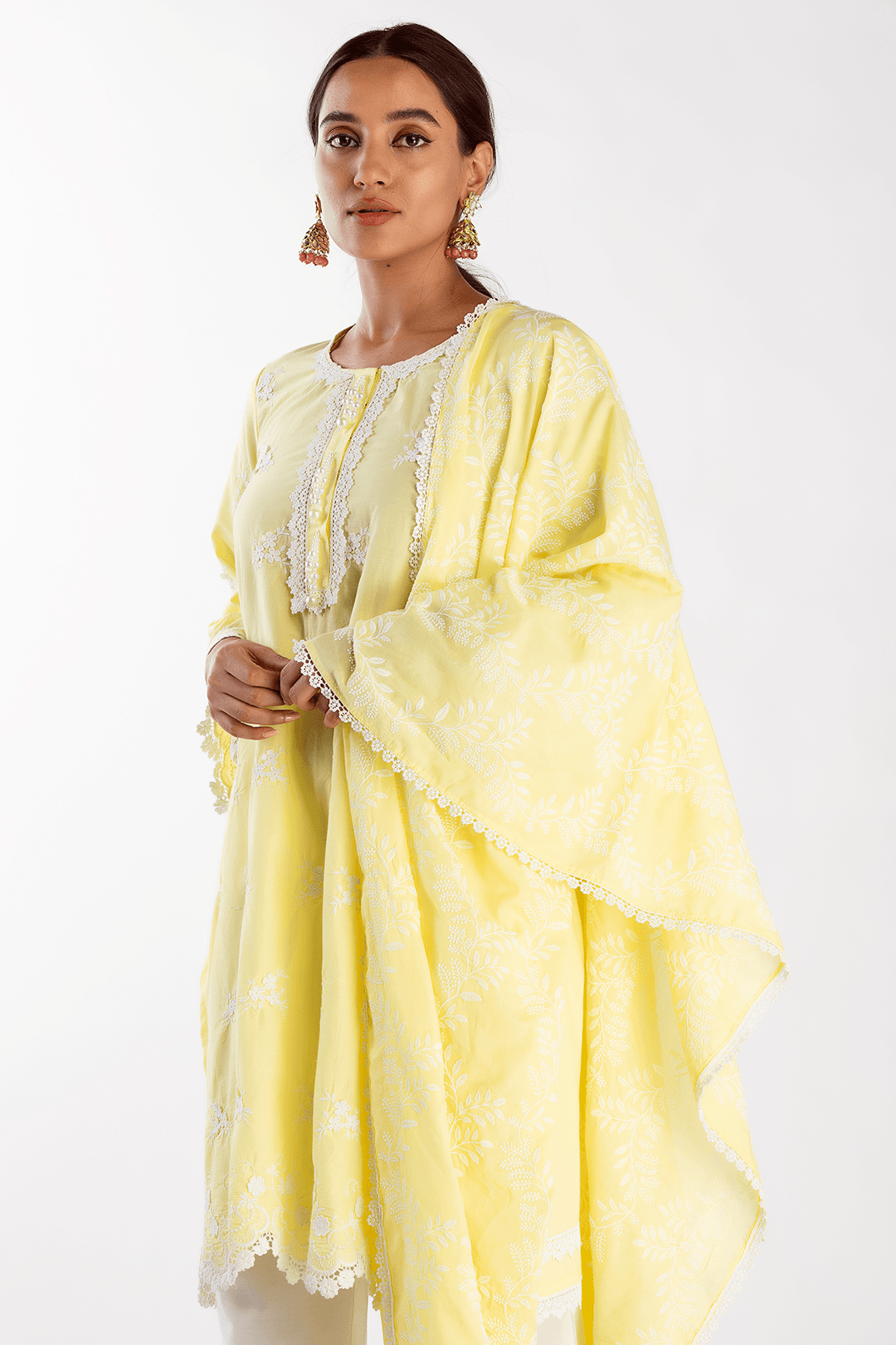 Mulmul Cotton Stella Yellow Kurta