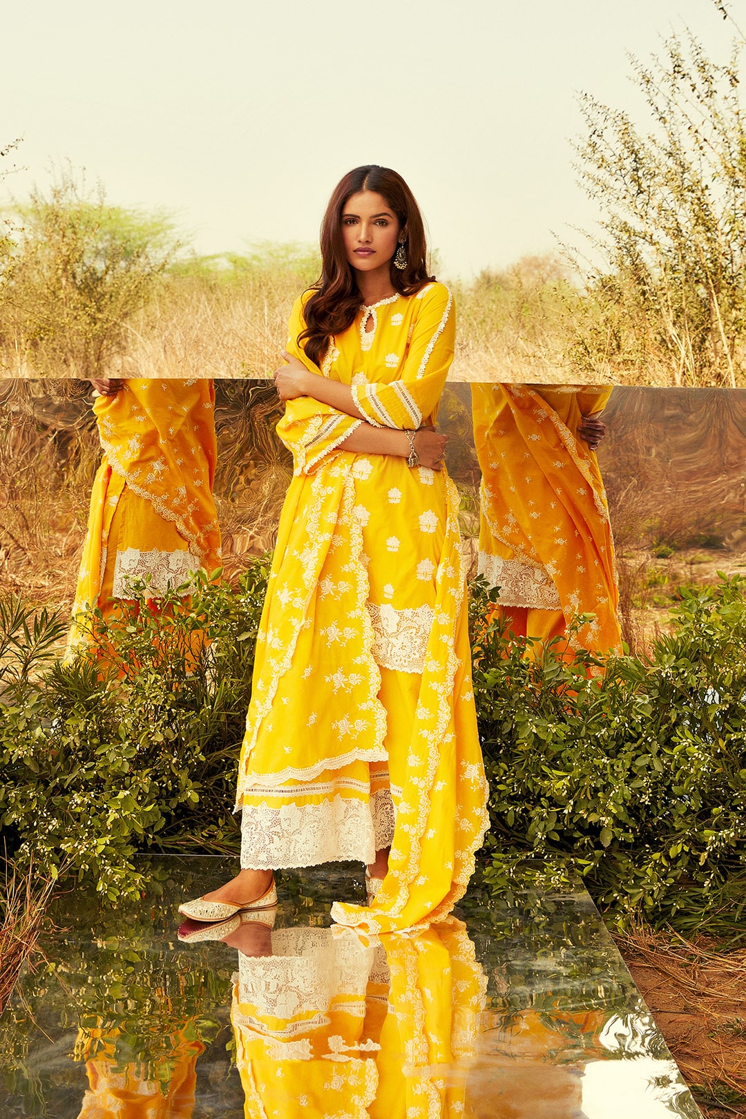 Mulmul Cotton Sunkissed Kurta with Sunkissed Palazzo