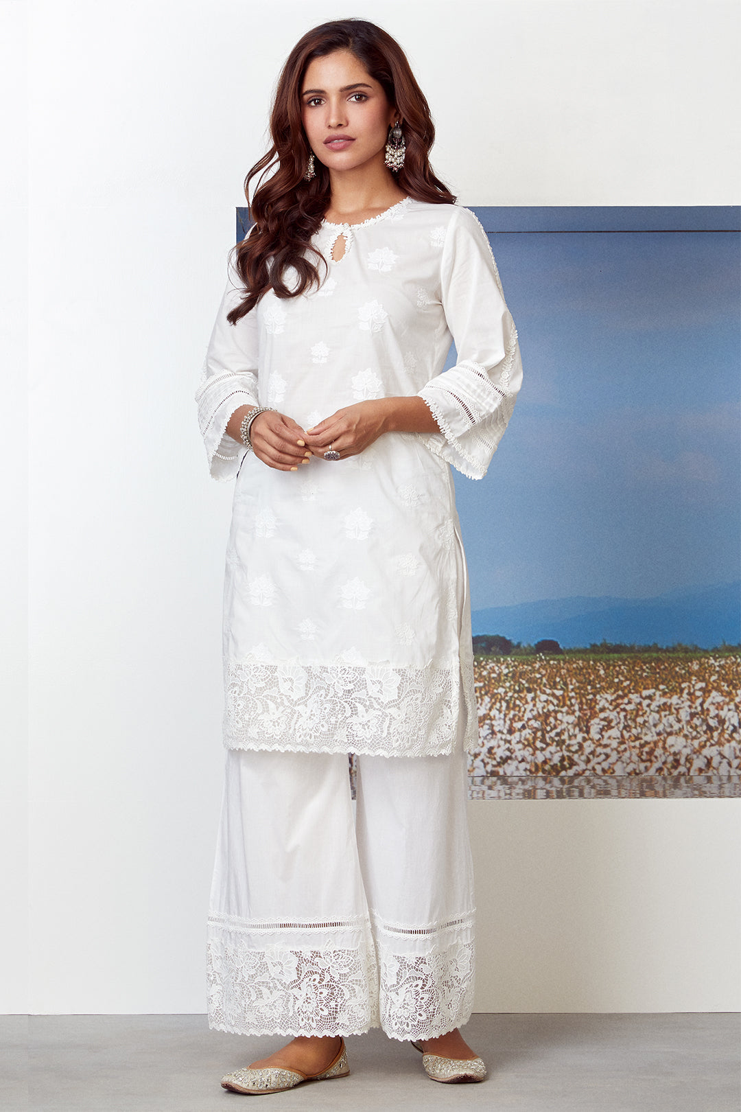 Mulmul Cotton Sunkissed White Kurta