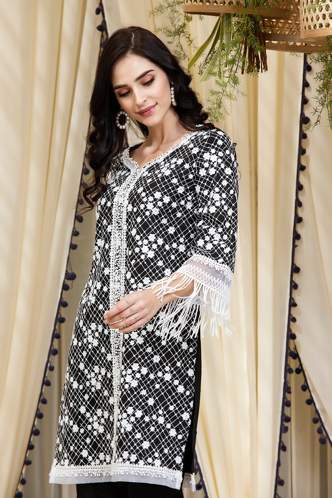 Mulmul Cotton Lina Kurta With Lina Palazzo