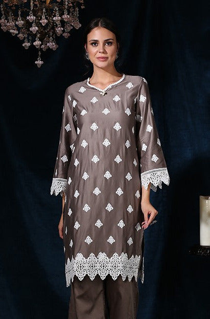 Coral Bells Kurta Grey