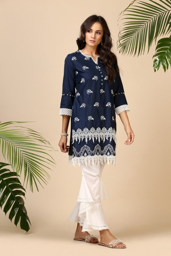 Aster Kurta Navy Blue