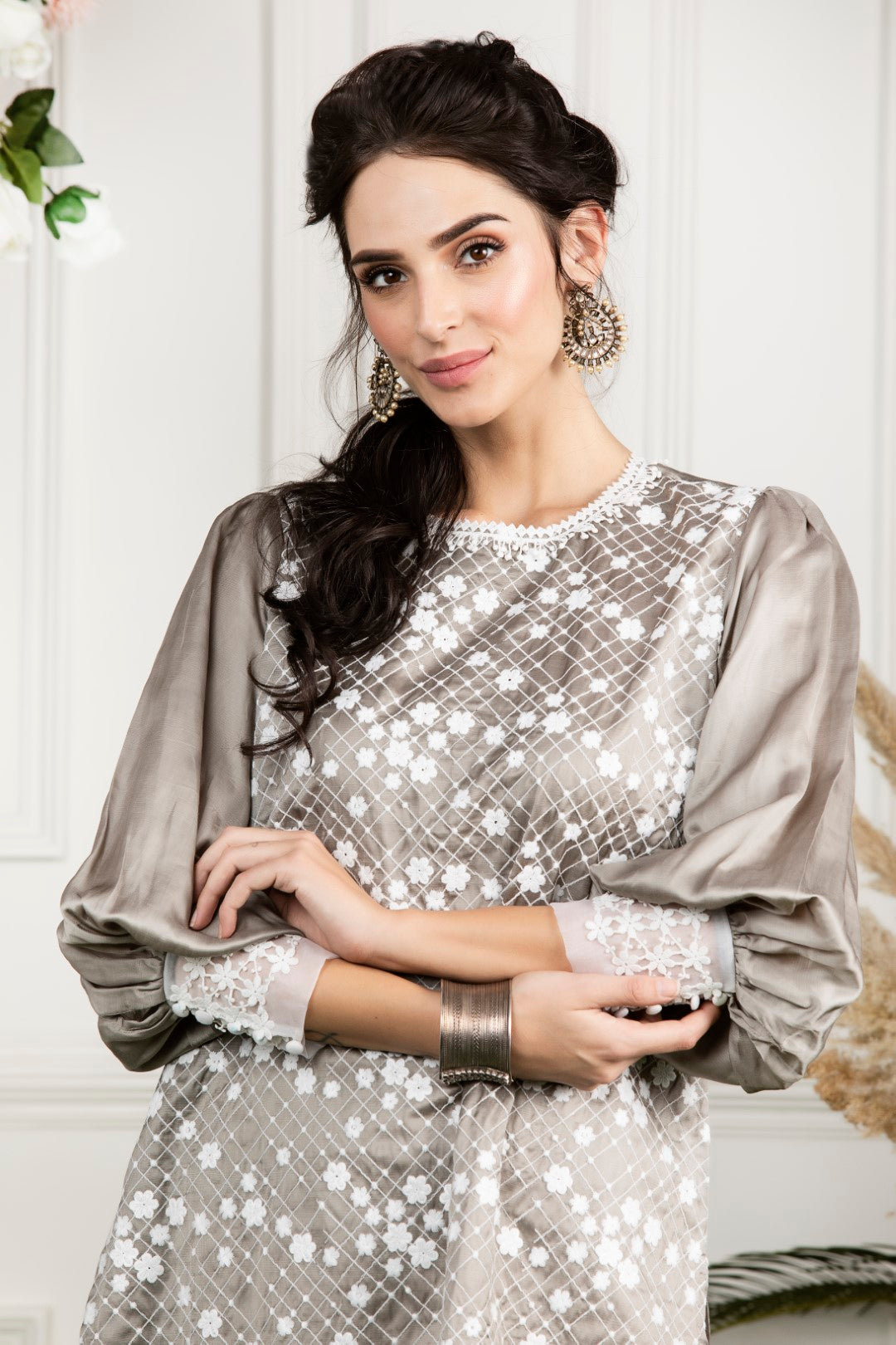 Mulmul Mimosa Kurta With Hibiscus Cotton Pyajamas