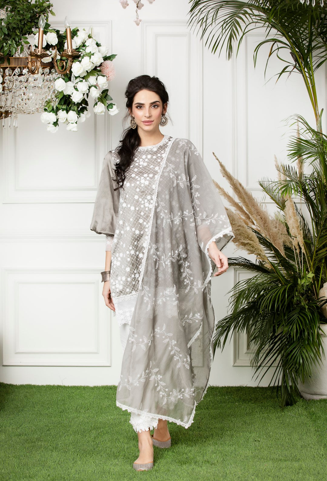 Mulmul Mimosa Kurta With Hibiscus Cotton Pyajamas