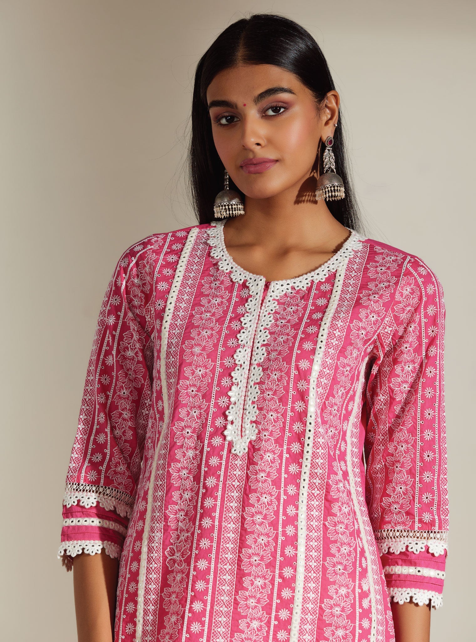 Mulmul Cotton Patricia Pink Kurta